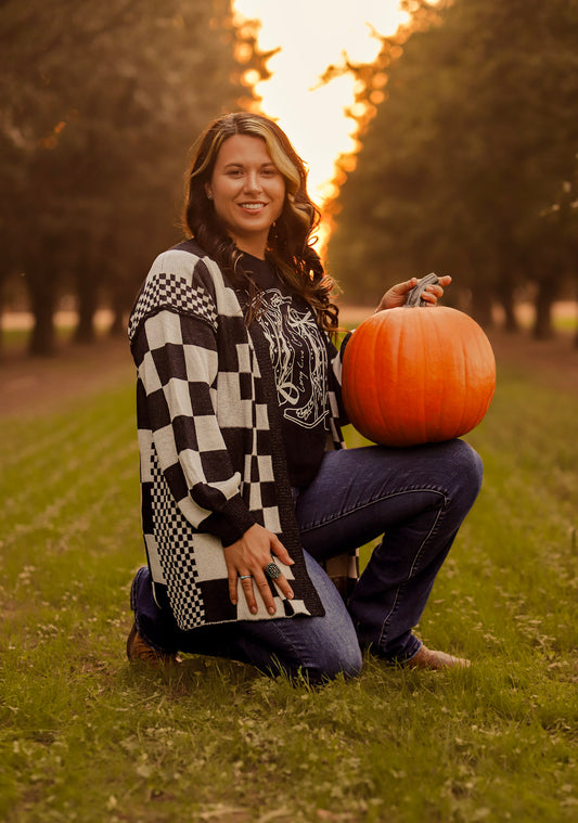 Chasin' You Checkered Cardigan