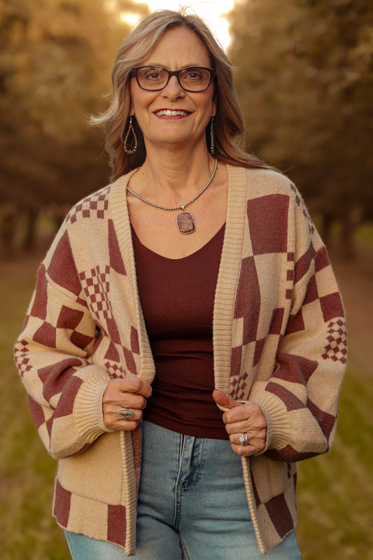 Checkered Autum Cardigan
