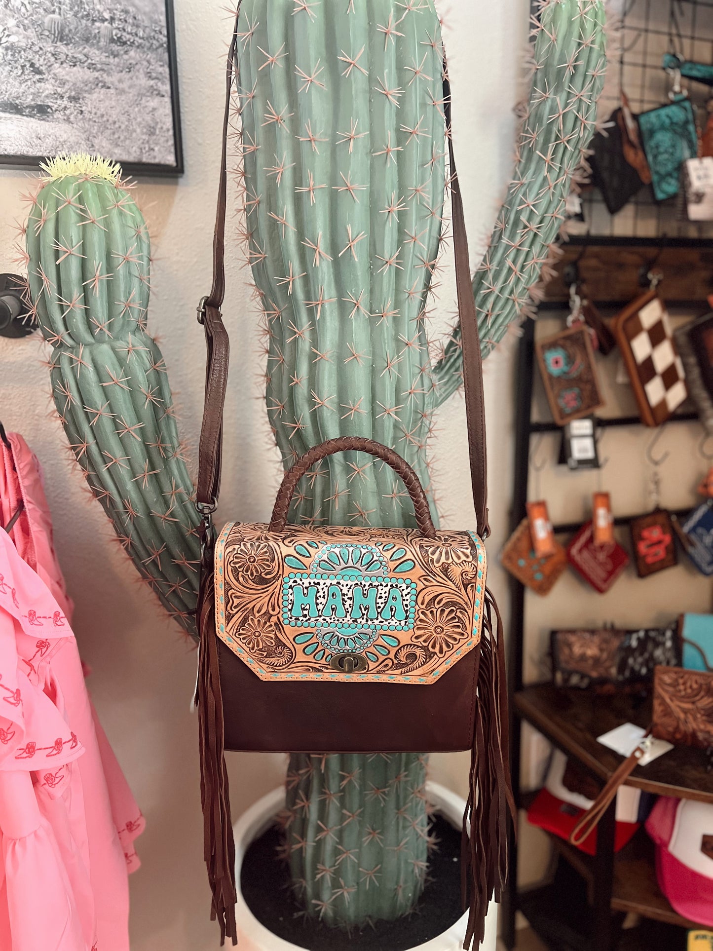 Mama Tooled Cross Body Purse