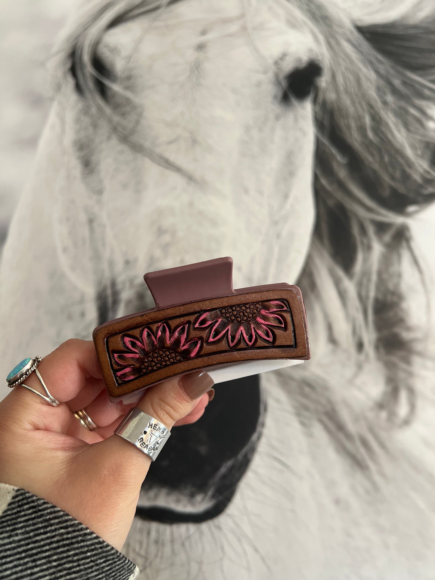 Sunset Sunflower Claw Clip