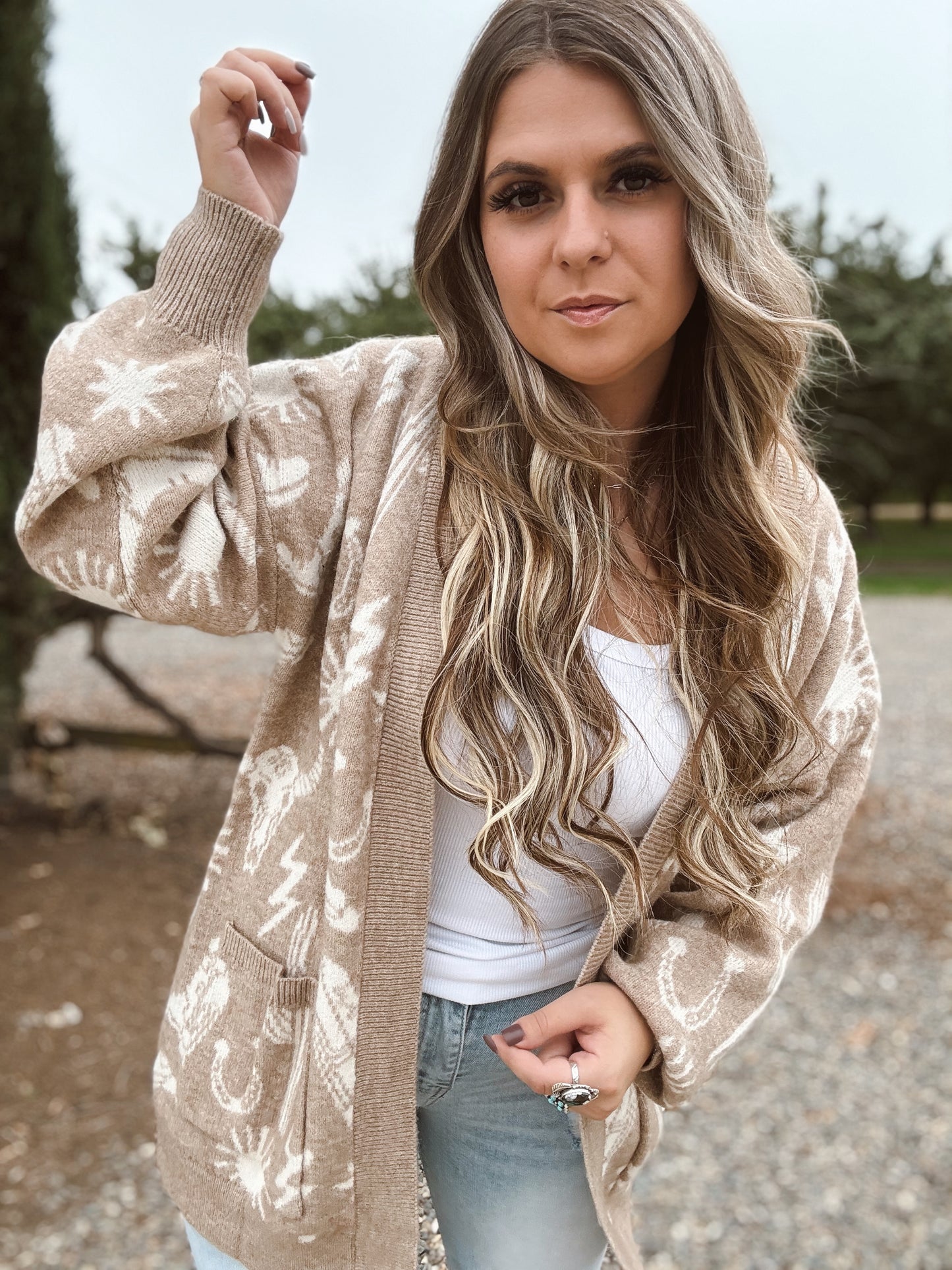 Western Graphic Cardigan