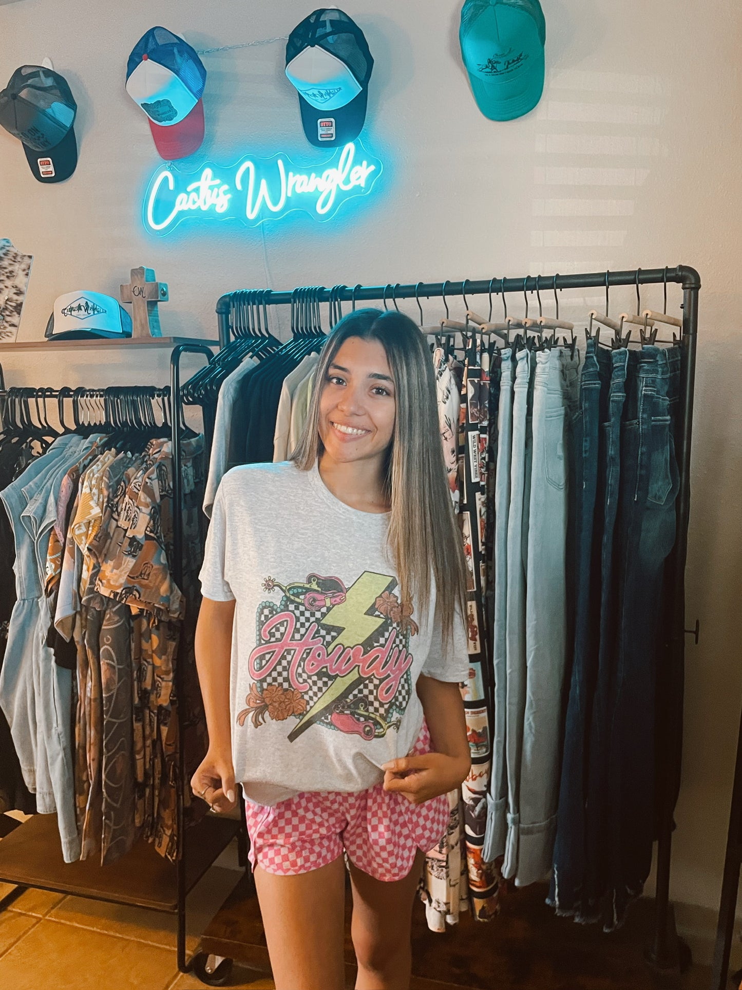 Checkered Howdy Bolt Tee