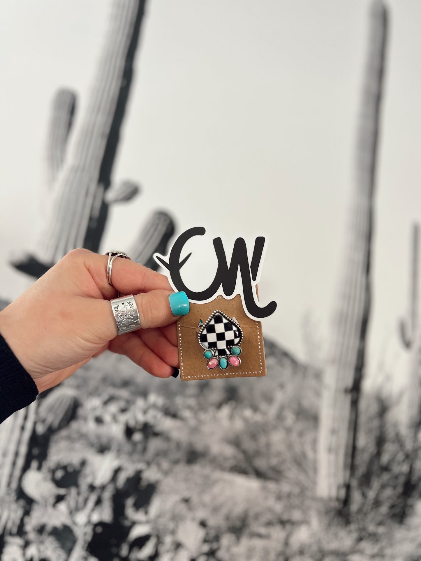 Checker Spade Stretch Ring