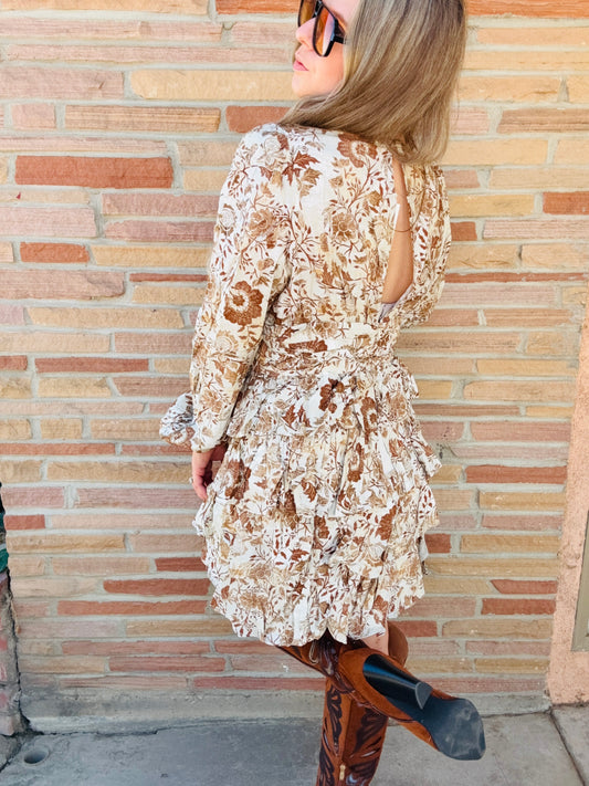 Floral Print Ruffle Mini Dress