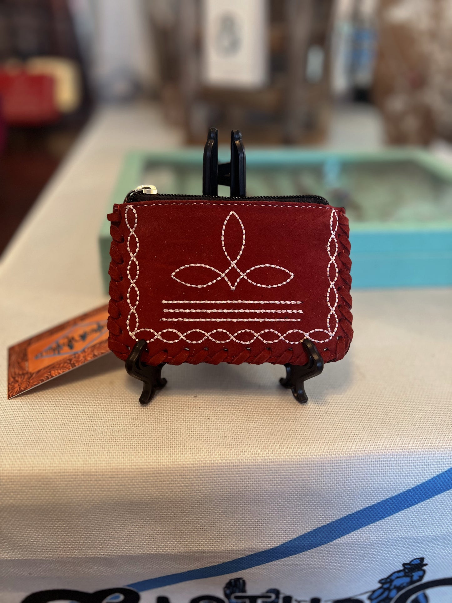 Raspberry Suede Coin Pouch