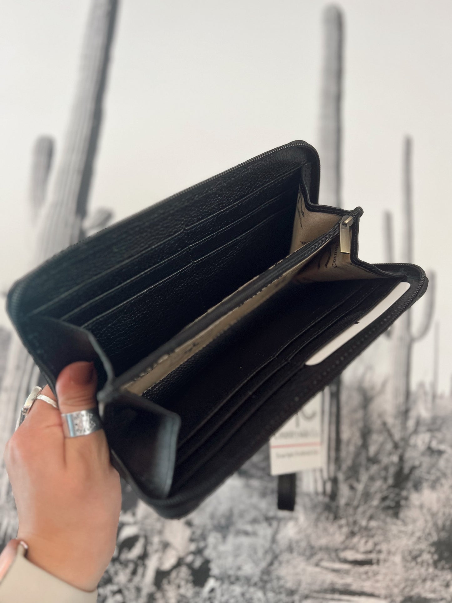 Checkered Cowhide Wallet *Black