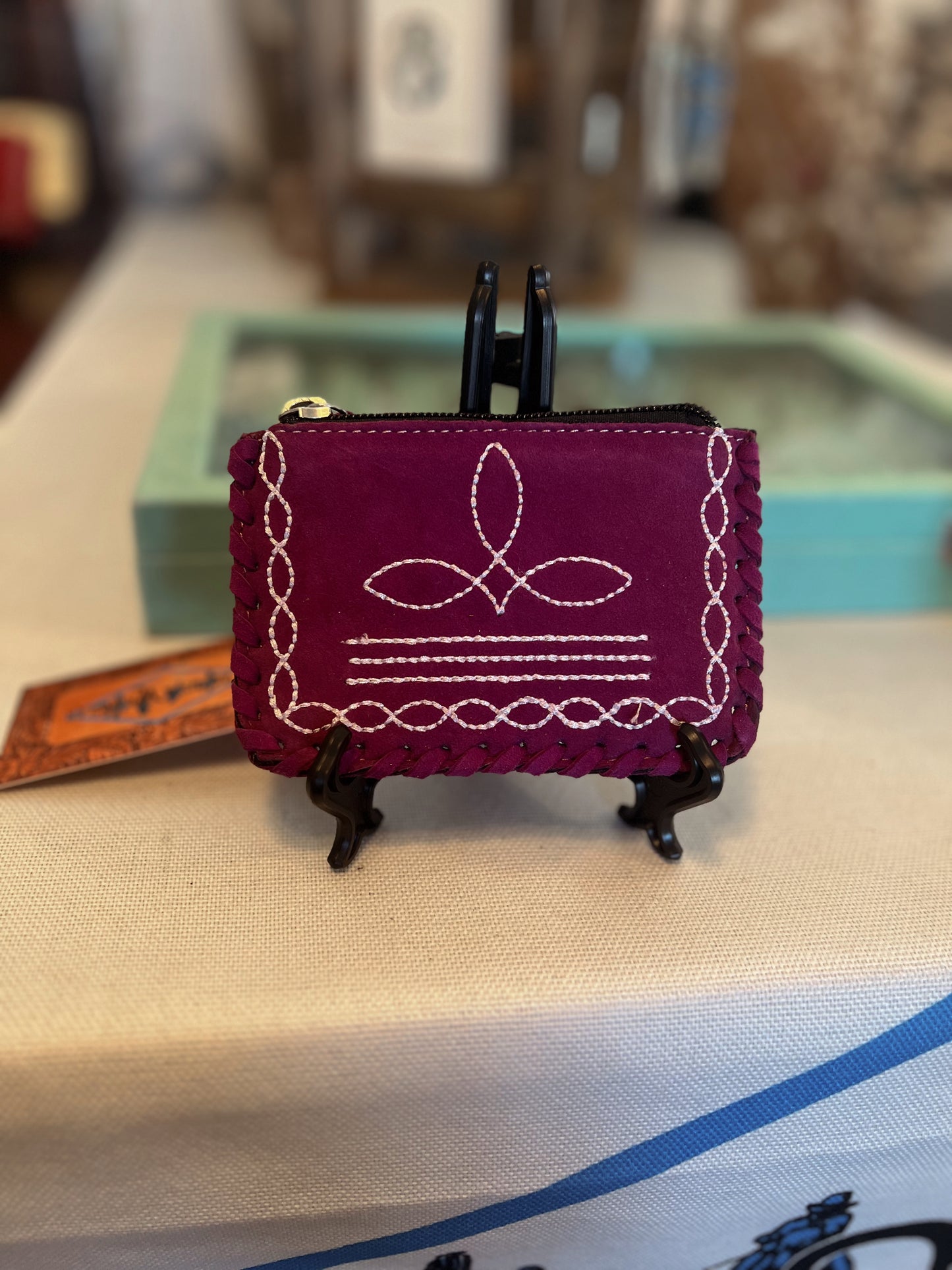 Violet Suede Coin Pouch