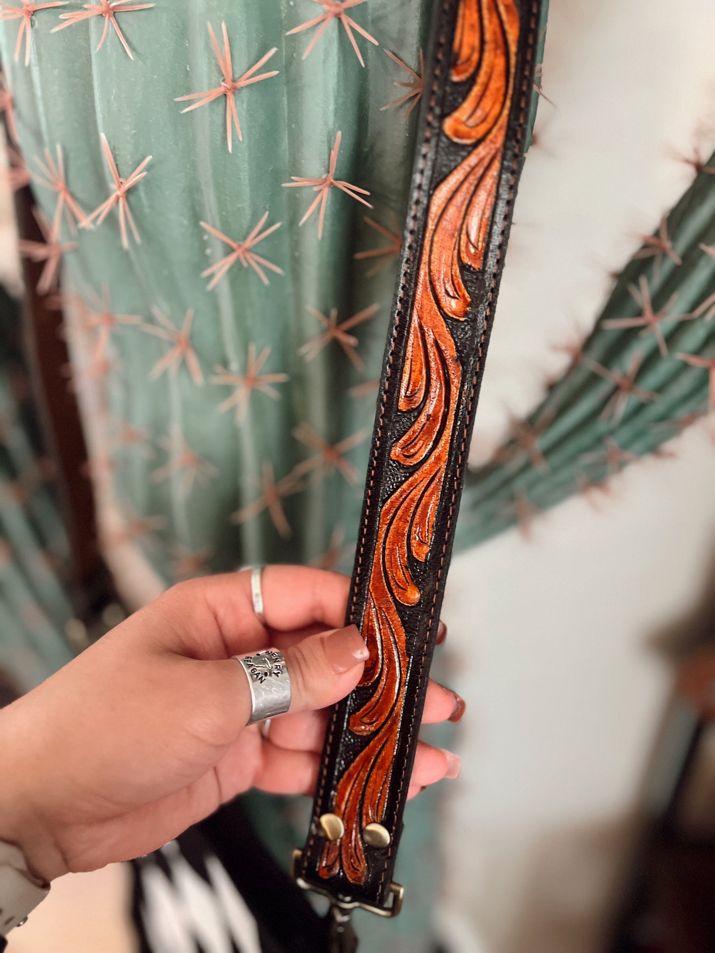 Checkered Cowhide Fringe Crossbody