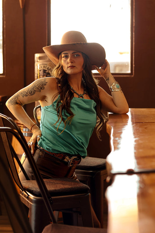 The Southern Spur Cowl Neck Top