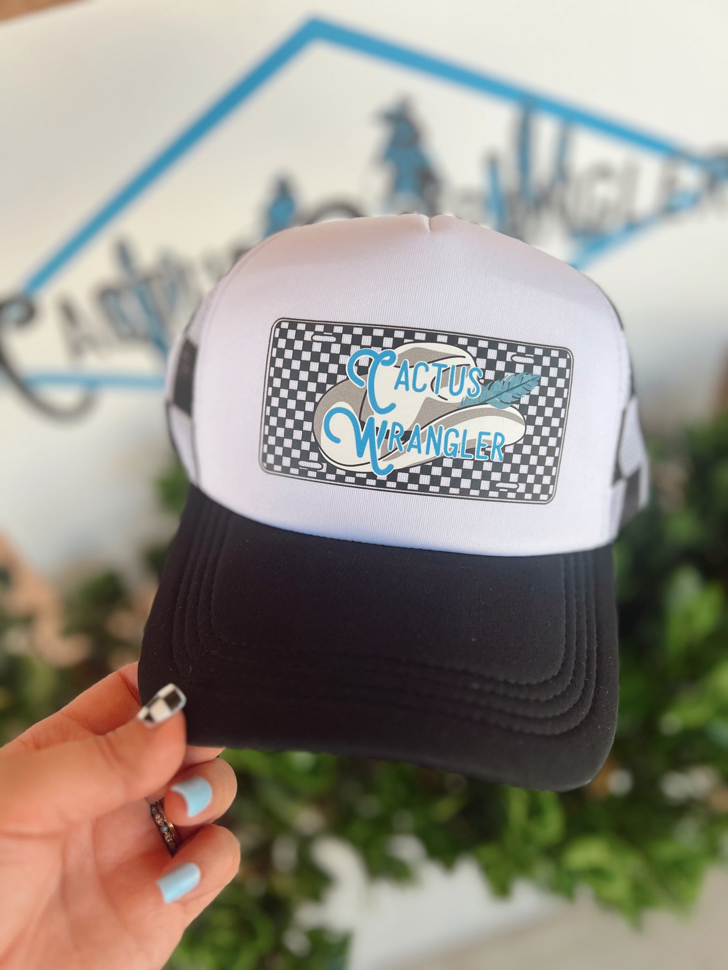 Checkered CW logo hat