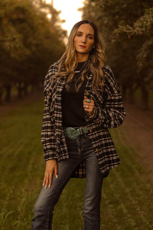 Plaid Print Shacket