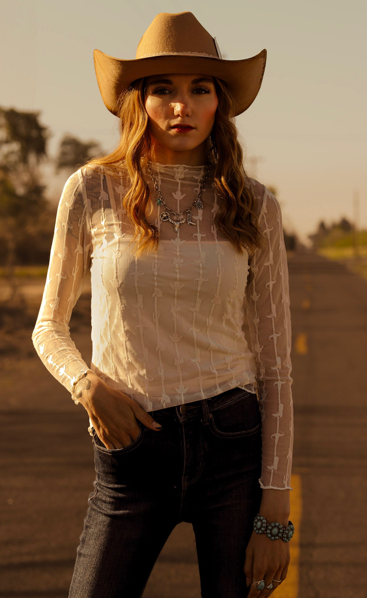 Lariat Lace Cloud Top