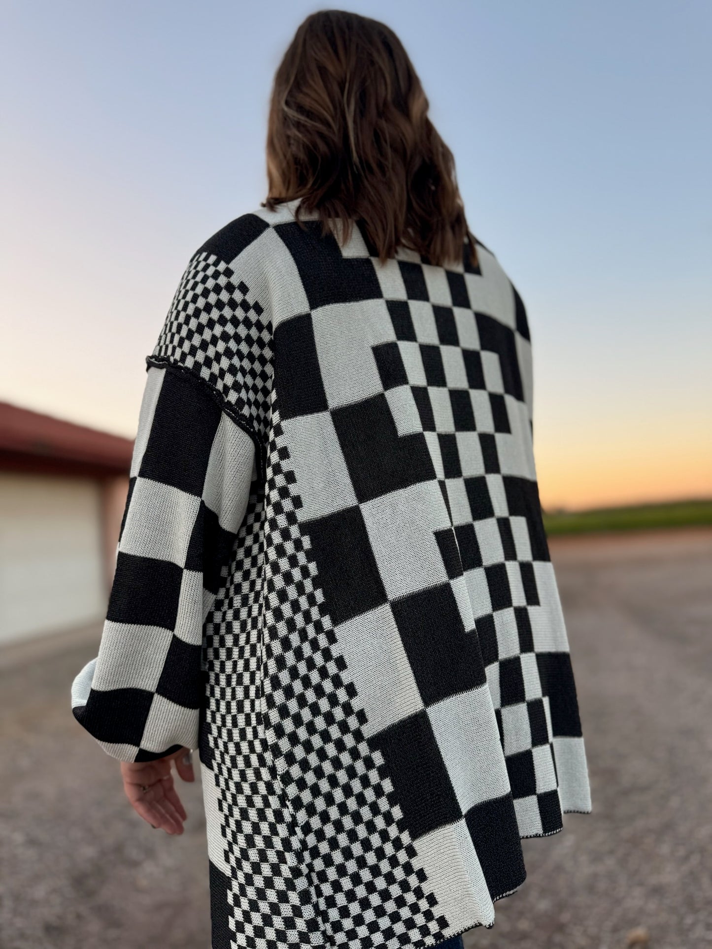 Chasin' You Checkered Cardigan