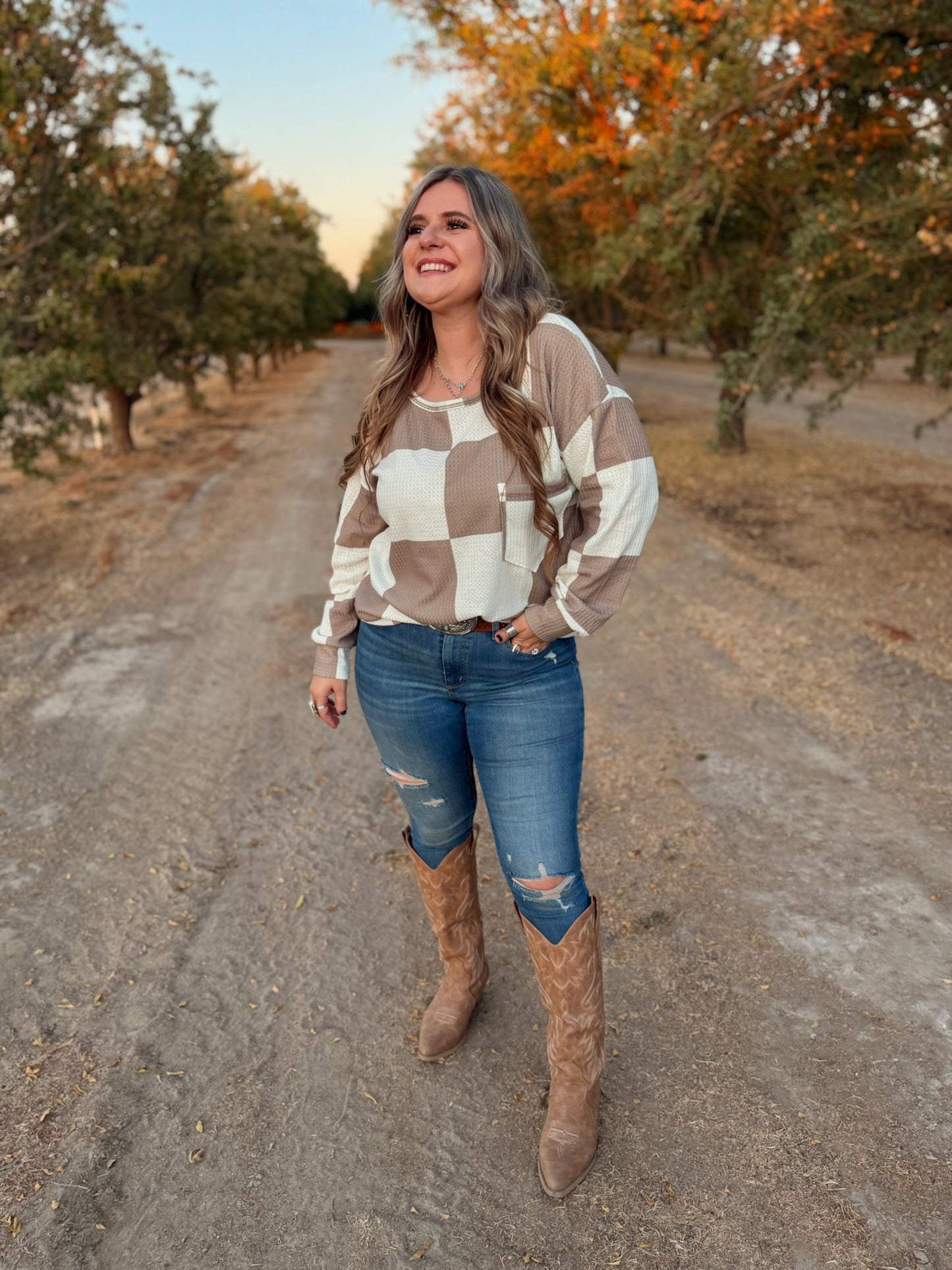 Sahara Checker Printed Top