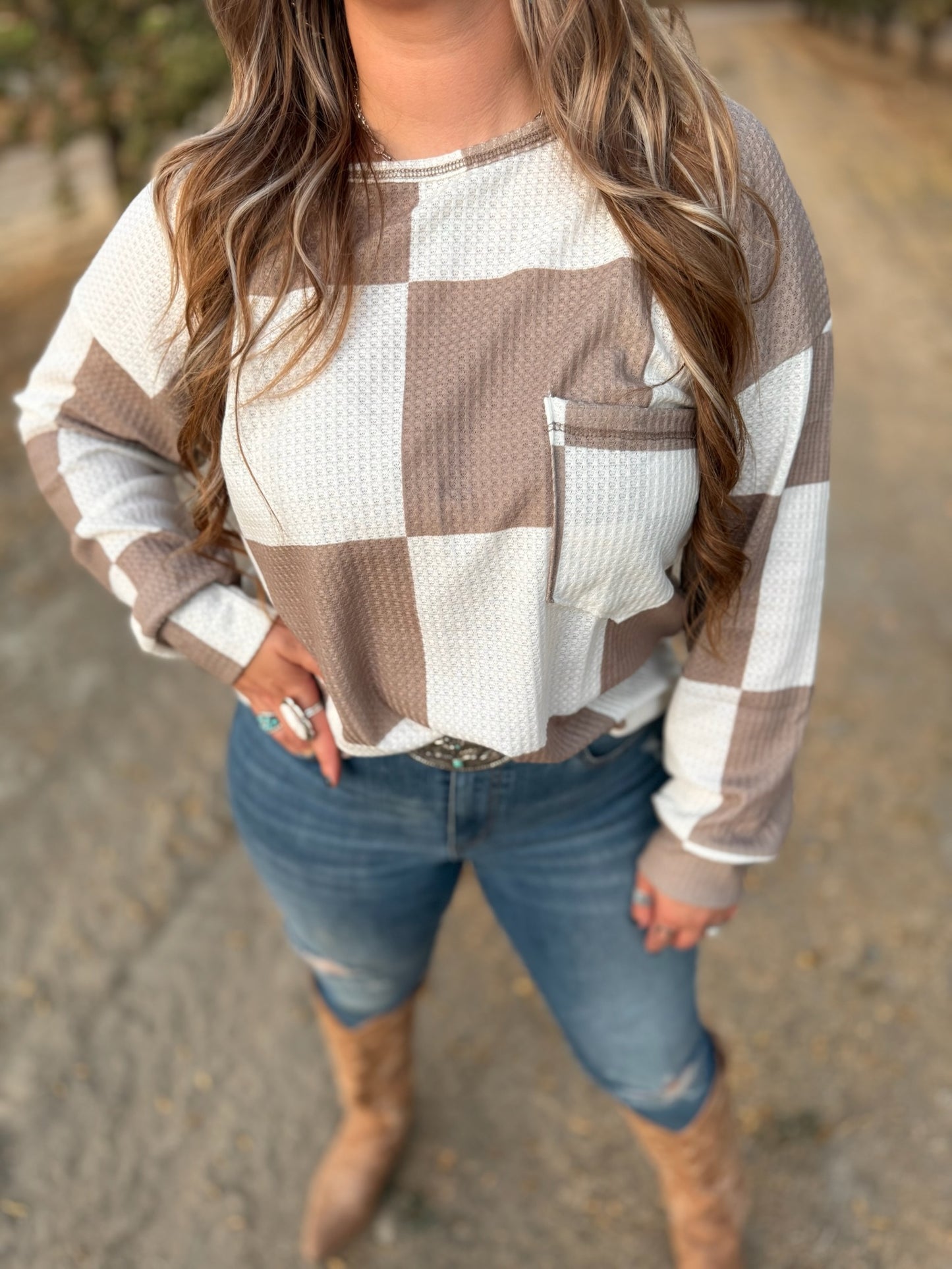 Sahara Checker Printed Top