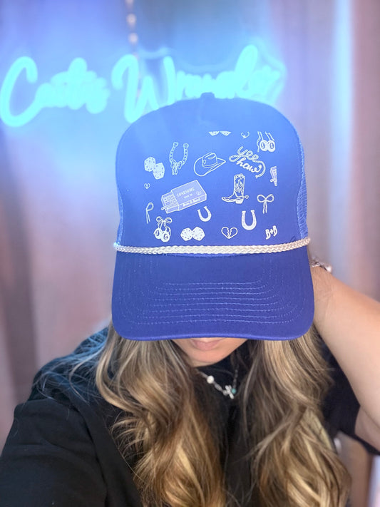 Blue Charm Trucker Hat