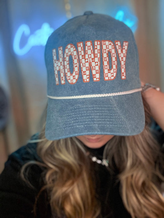 Checkered Howdy Trucker Hat