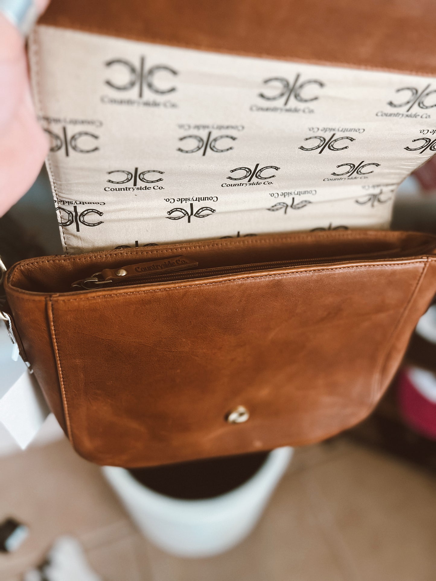 Tooled Leather Horse Handbag