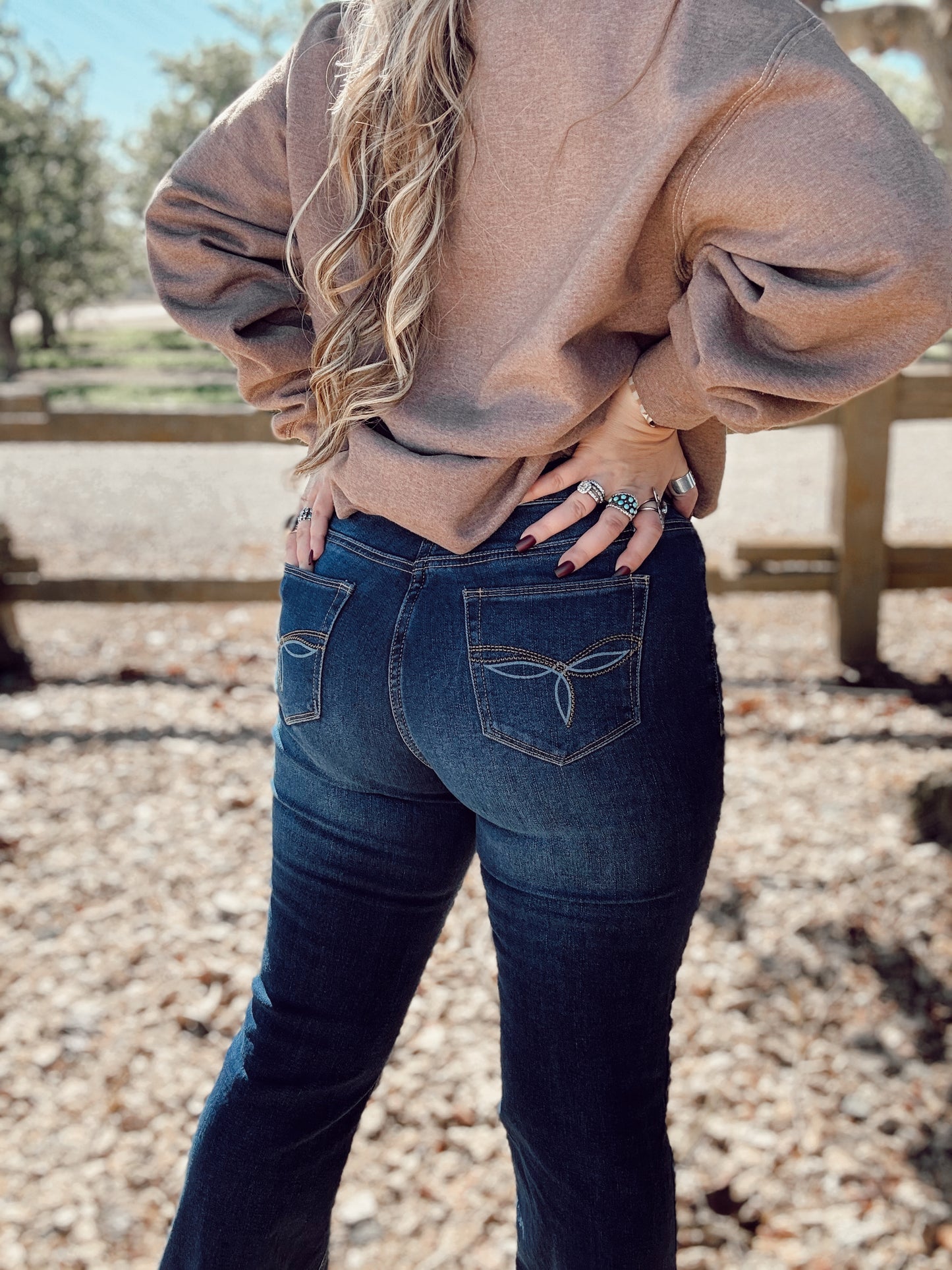 Western Stitch Pocket Bootcut Jeans