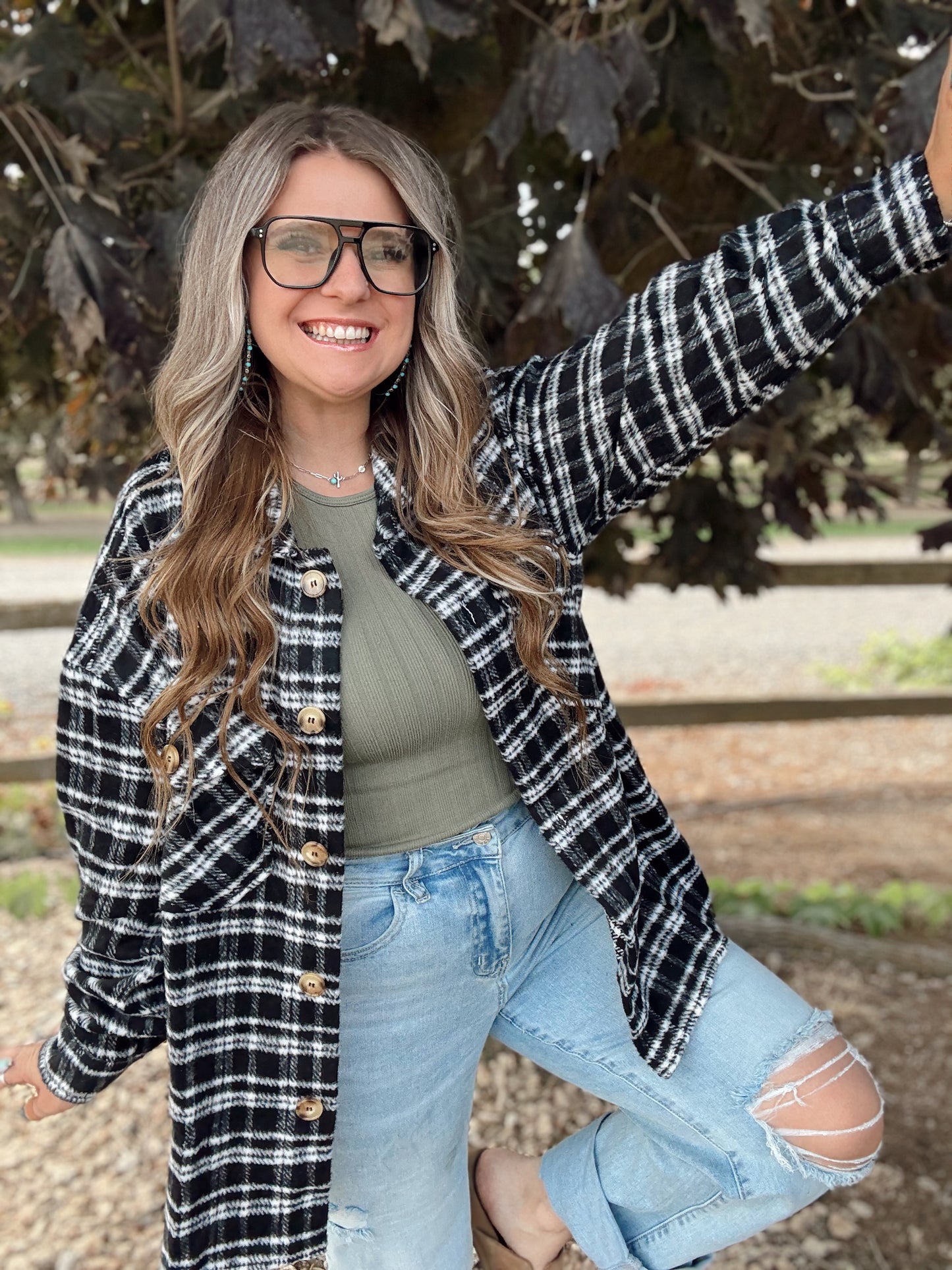 Plaid Print Shacket