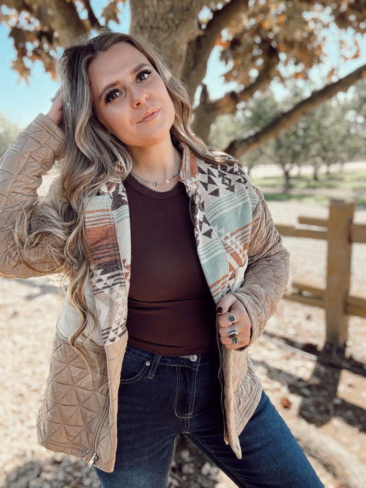 Quilted patchwork Western Jacket