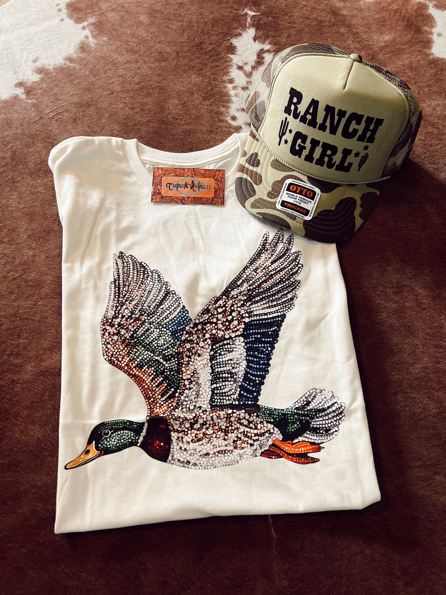 Faux Rhinestone Duck Tee