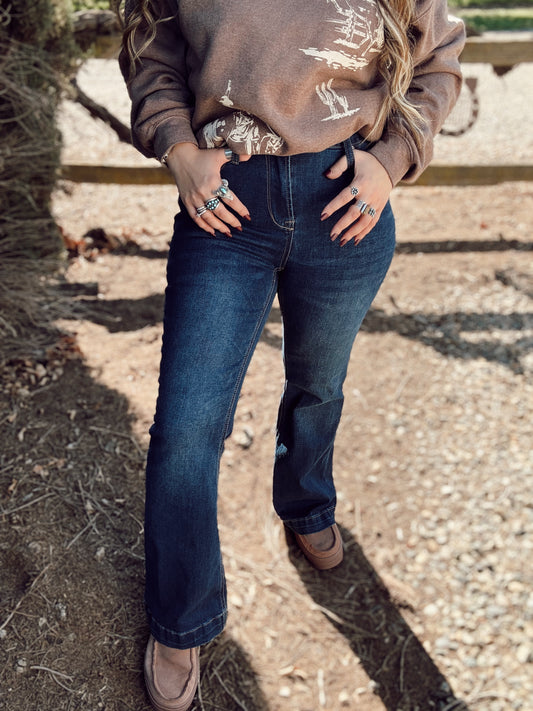 Western Stitch Pocket Bootcut Jeans