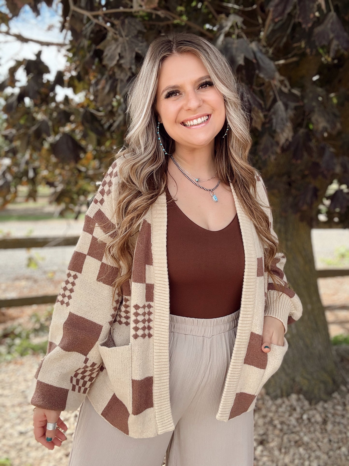 Checkered Autum Cardigan