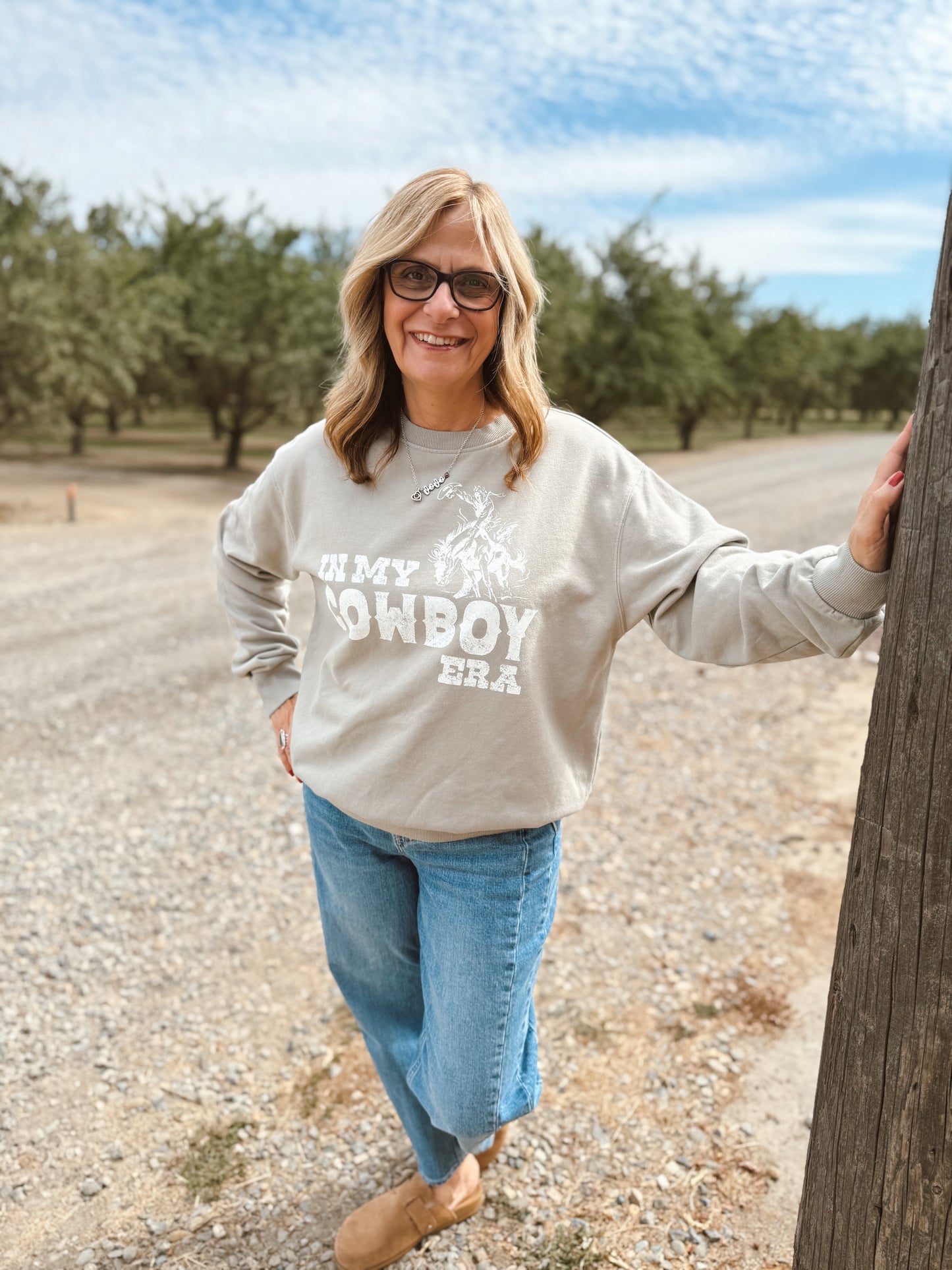 In my Cowboy Era Sage Green Colored Crewneck
