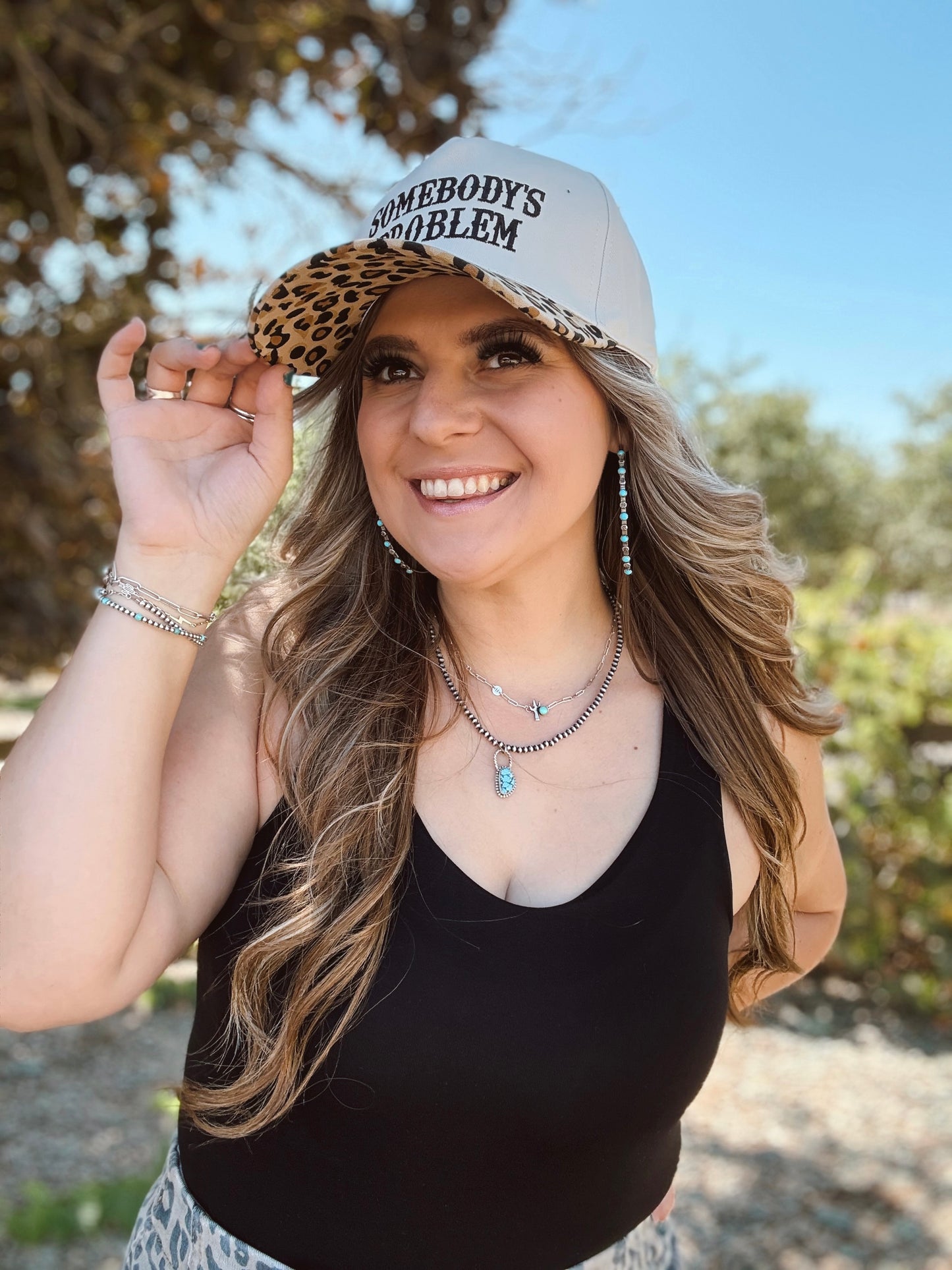 Somebody's Problem Leopard Ball Cap