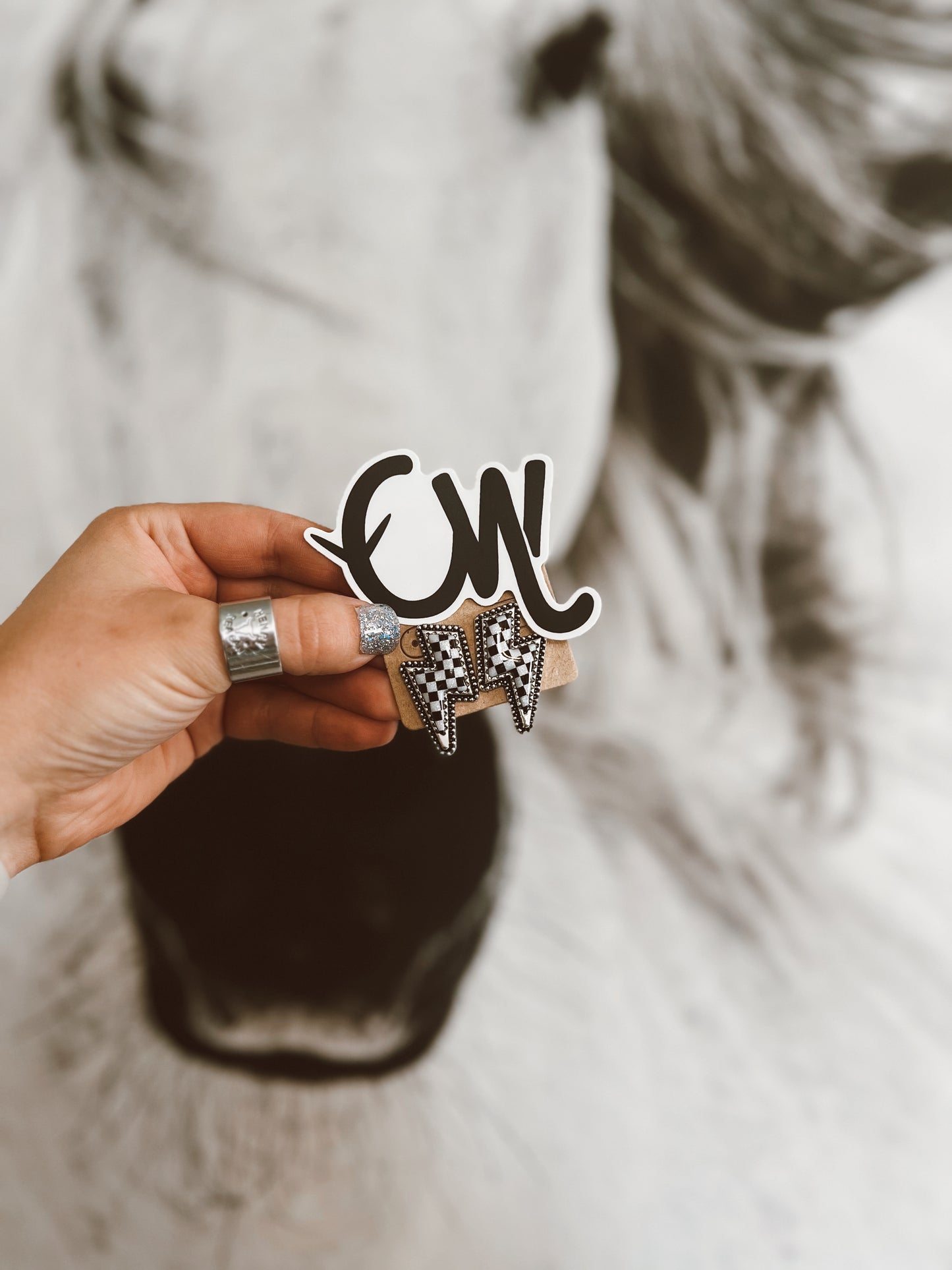 Checker Thunder Earrings