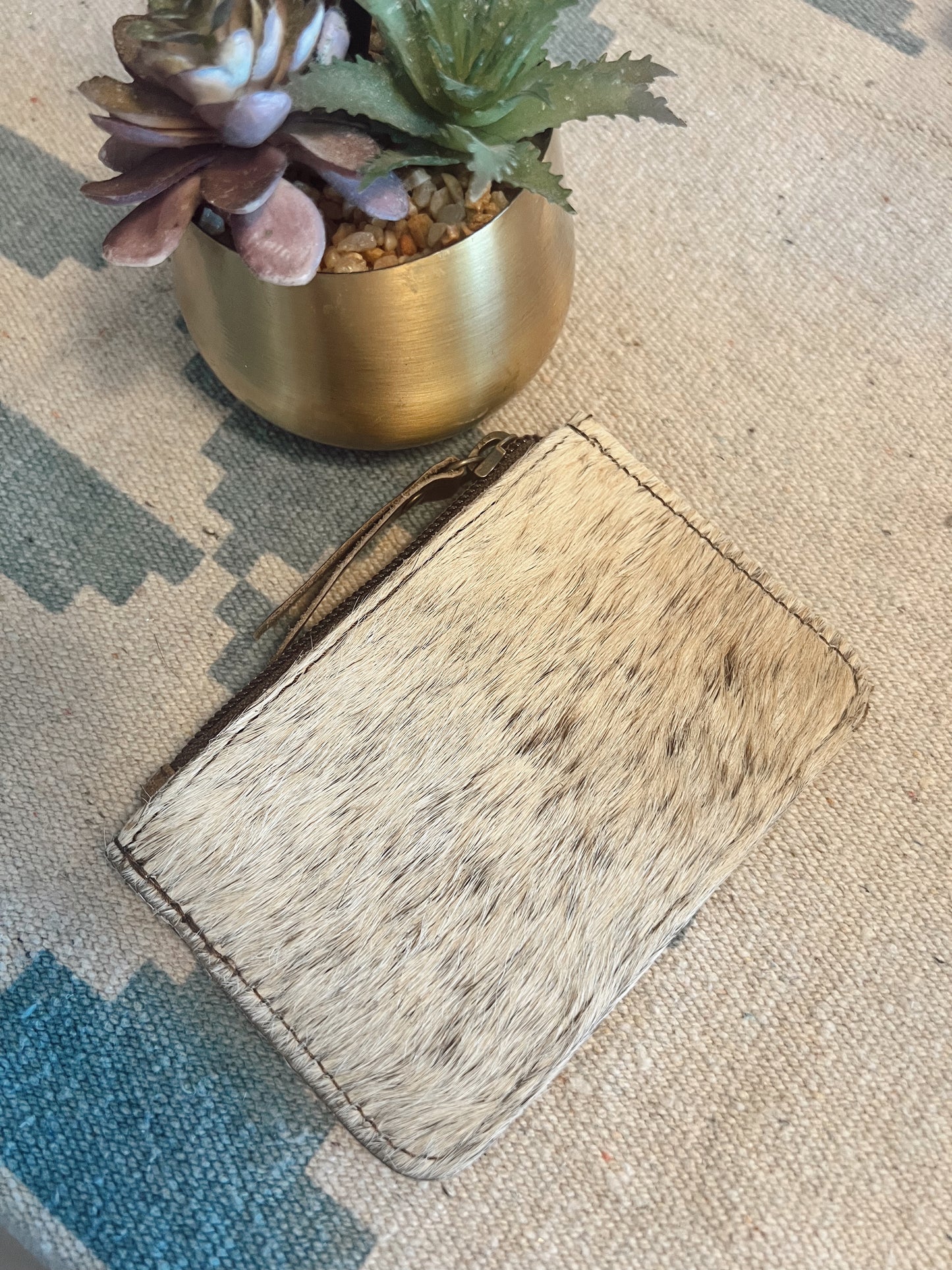 Cactus Cowhide Credit Card Wallet