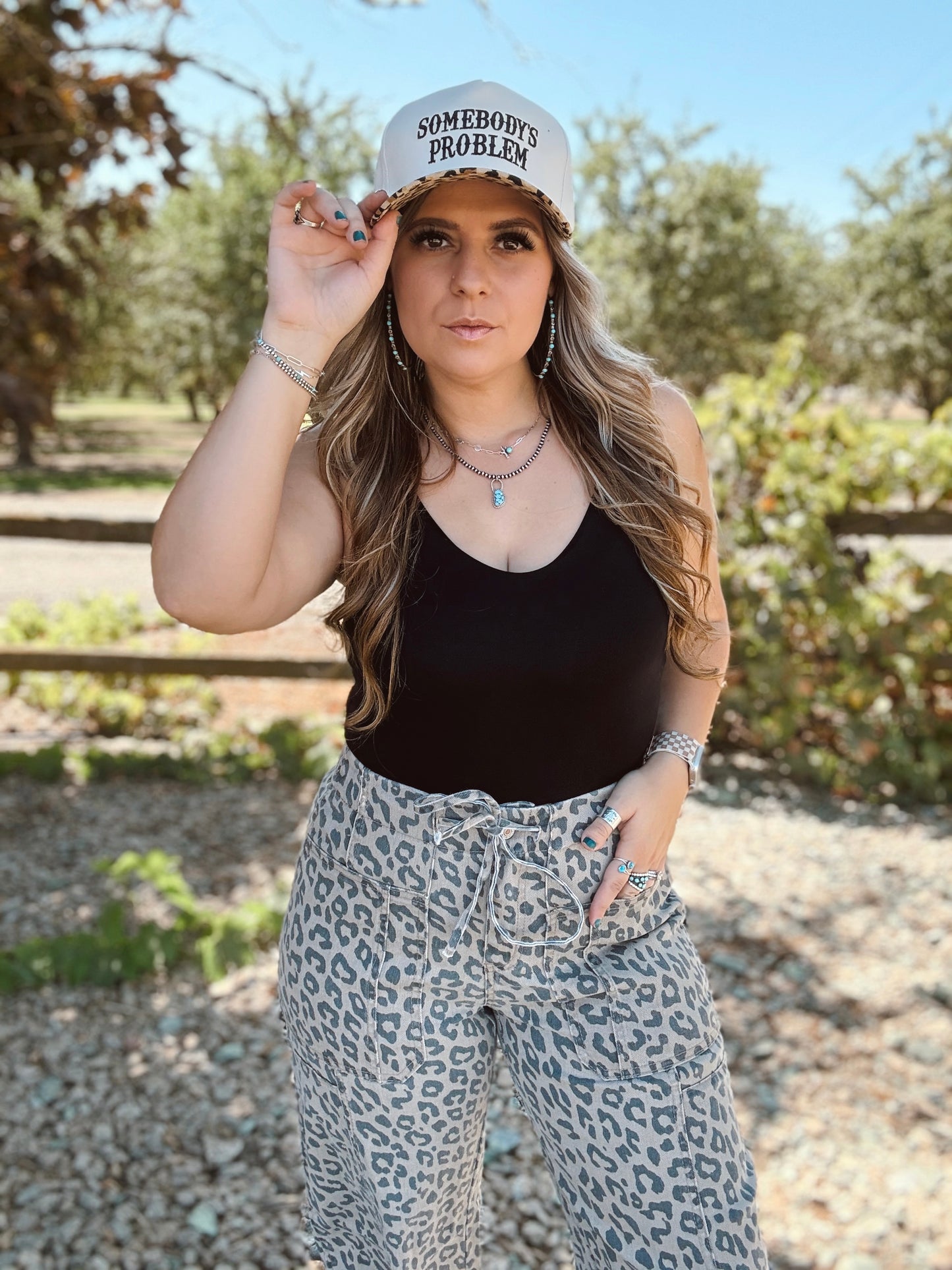 Somebody's Problem Leopard Ball Cap