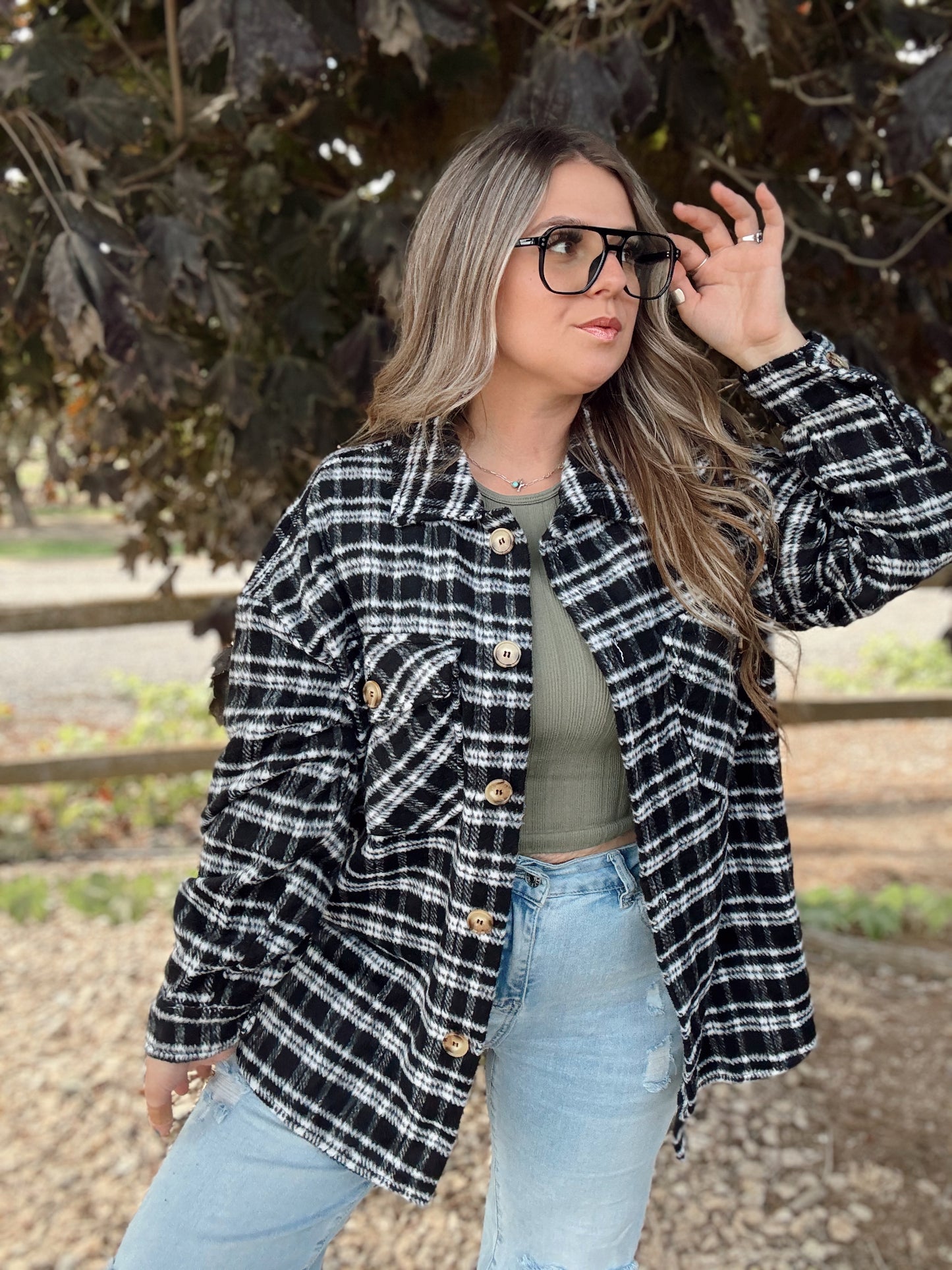 Plaid Print Shacket