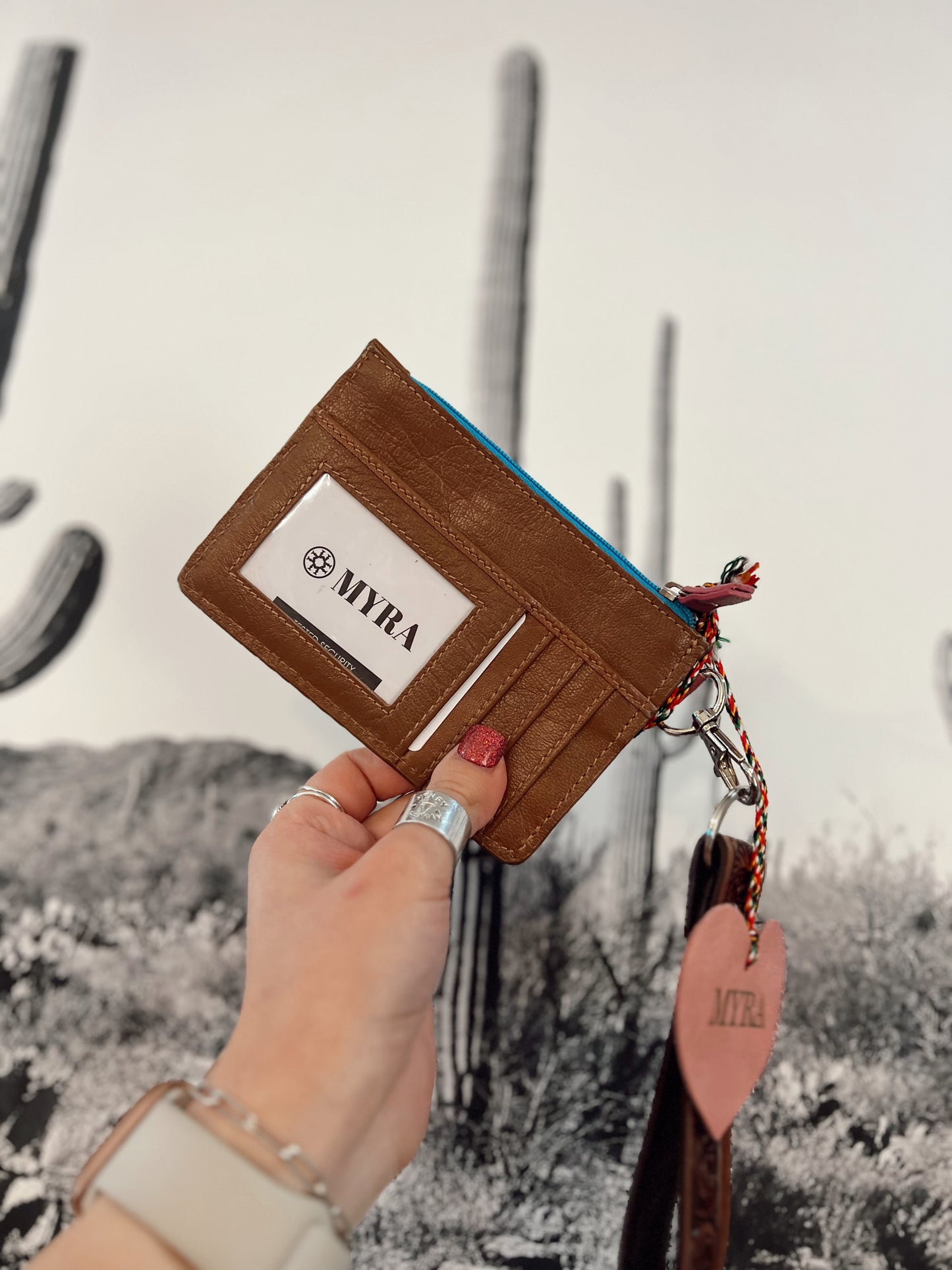 Pride of the Prickly Pears Card Holder (Brown & Blue)
