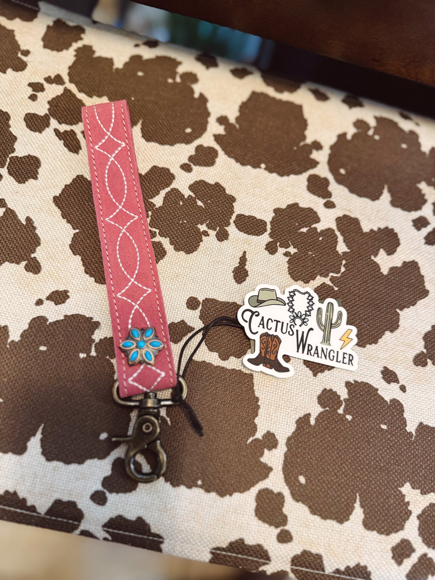 Sunset Pink Rodeo Rose Key Fob