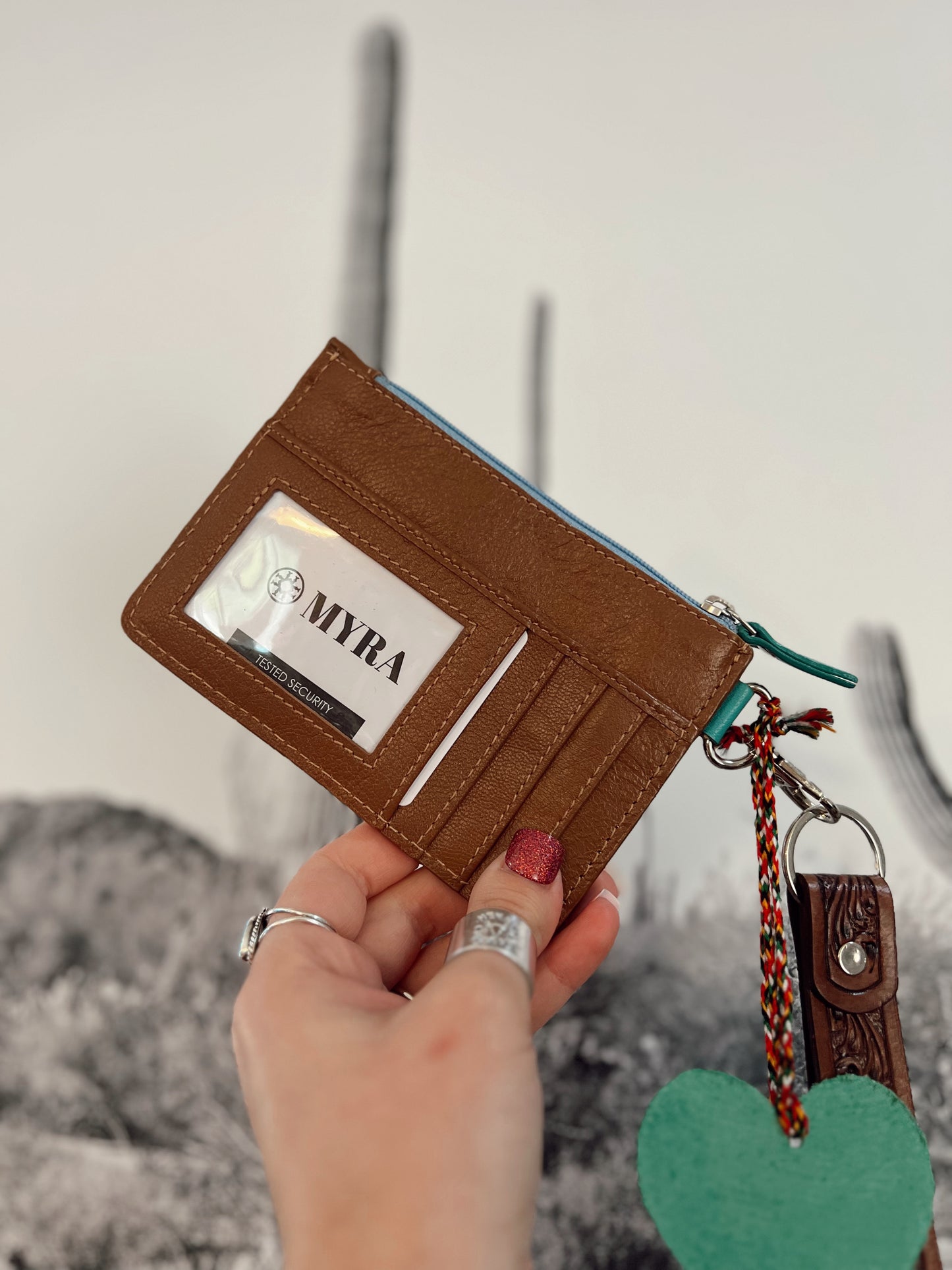 Pride of the Prickly Pears Card Holder (Dark Brown)