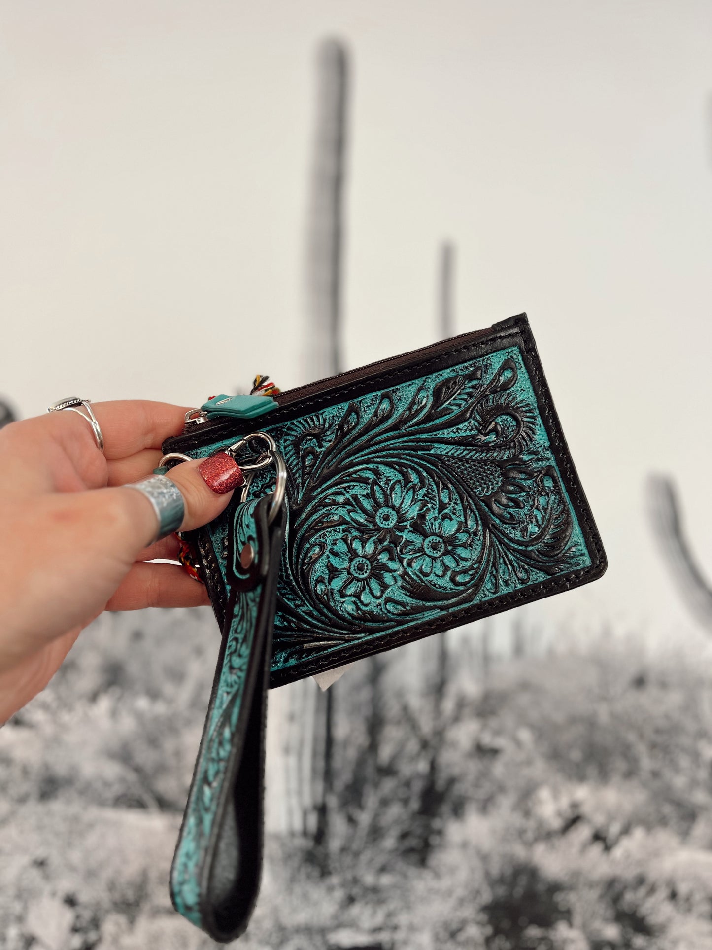 Pride of the Prickly Pears Card Holder (Turquoise)
