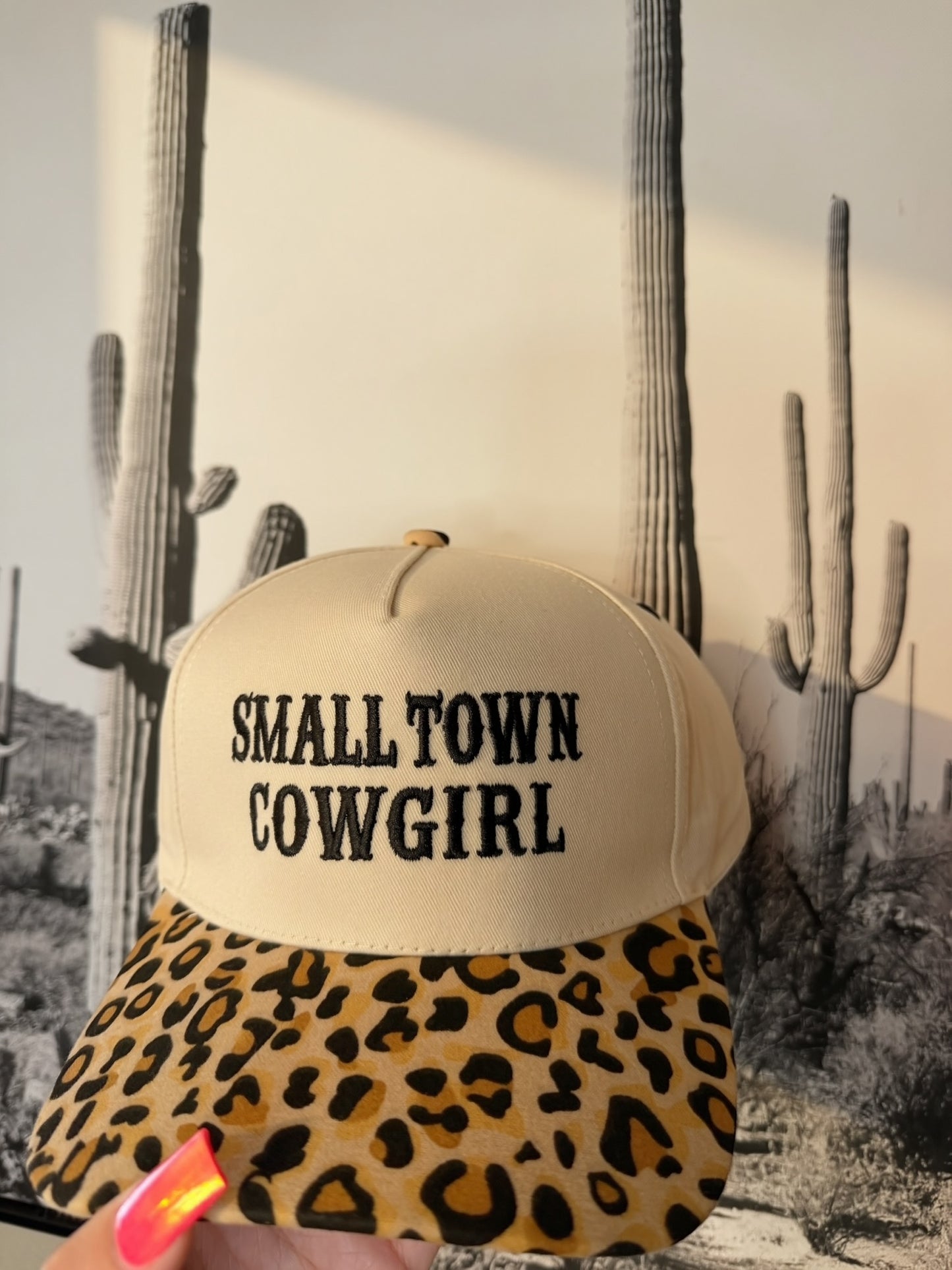 Small town cowgirl trucker hat