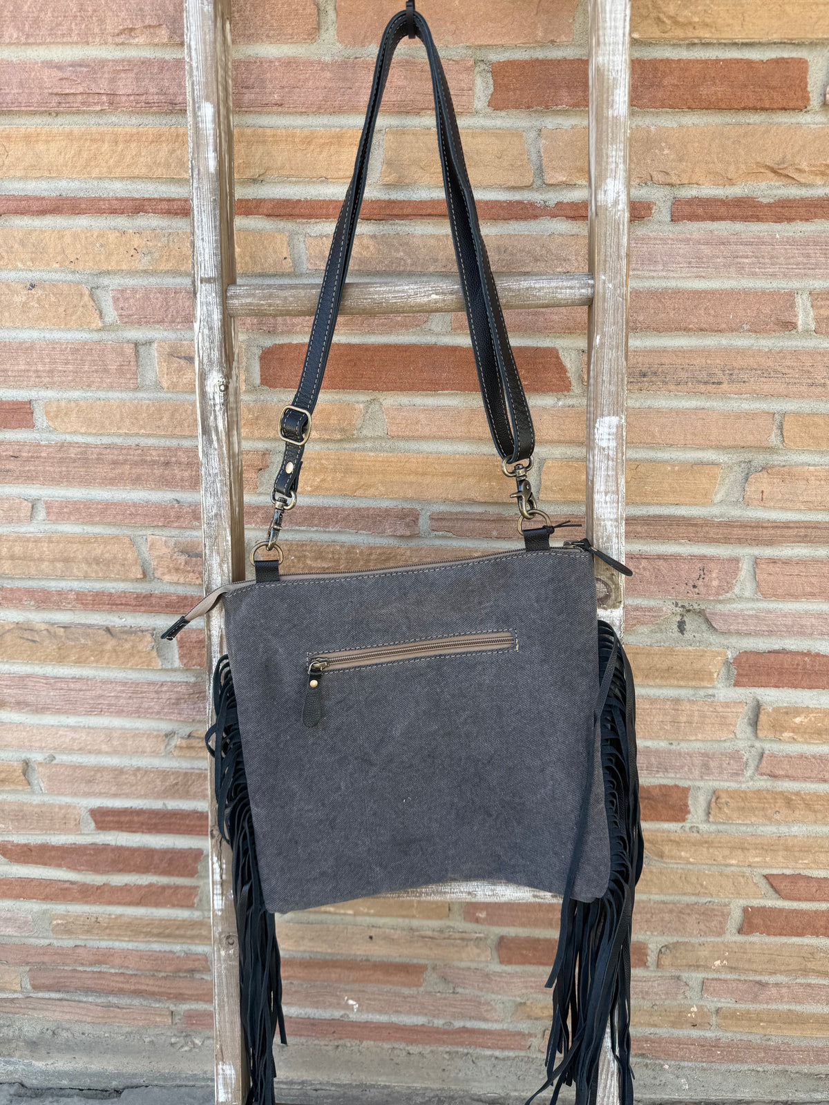 Tumbleweed Trail Fringed Hand-Tooled Bag