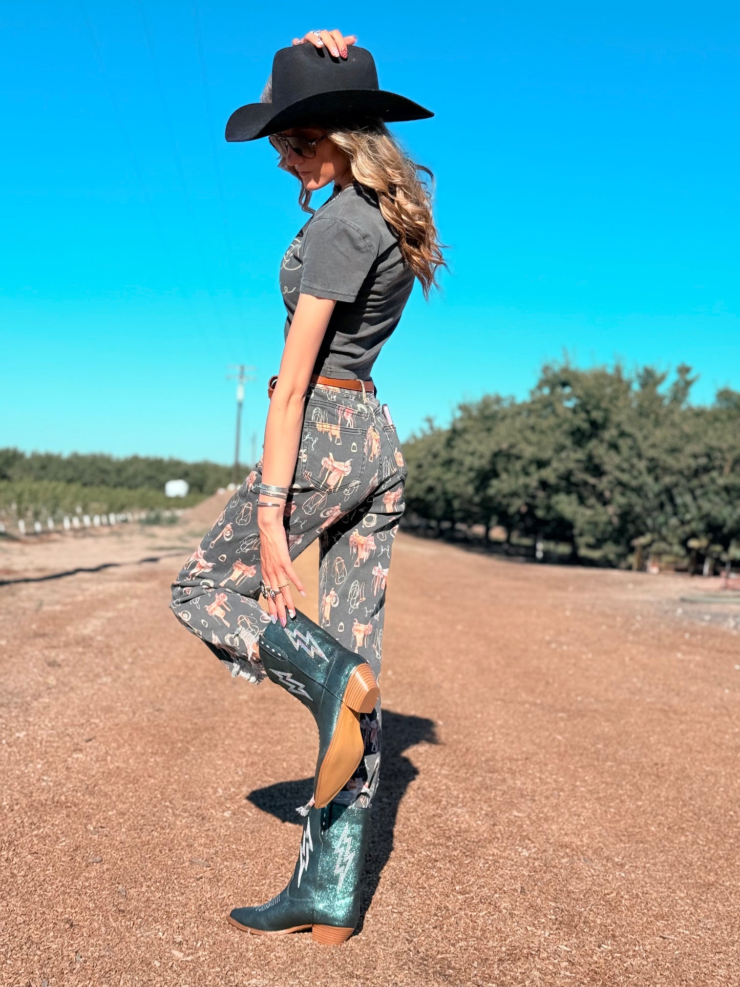 Bowie Teal Metallic Boots