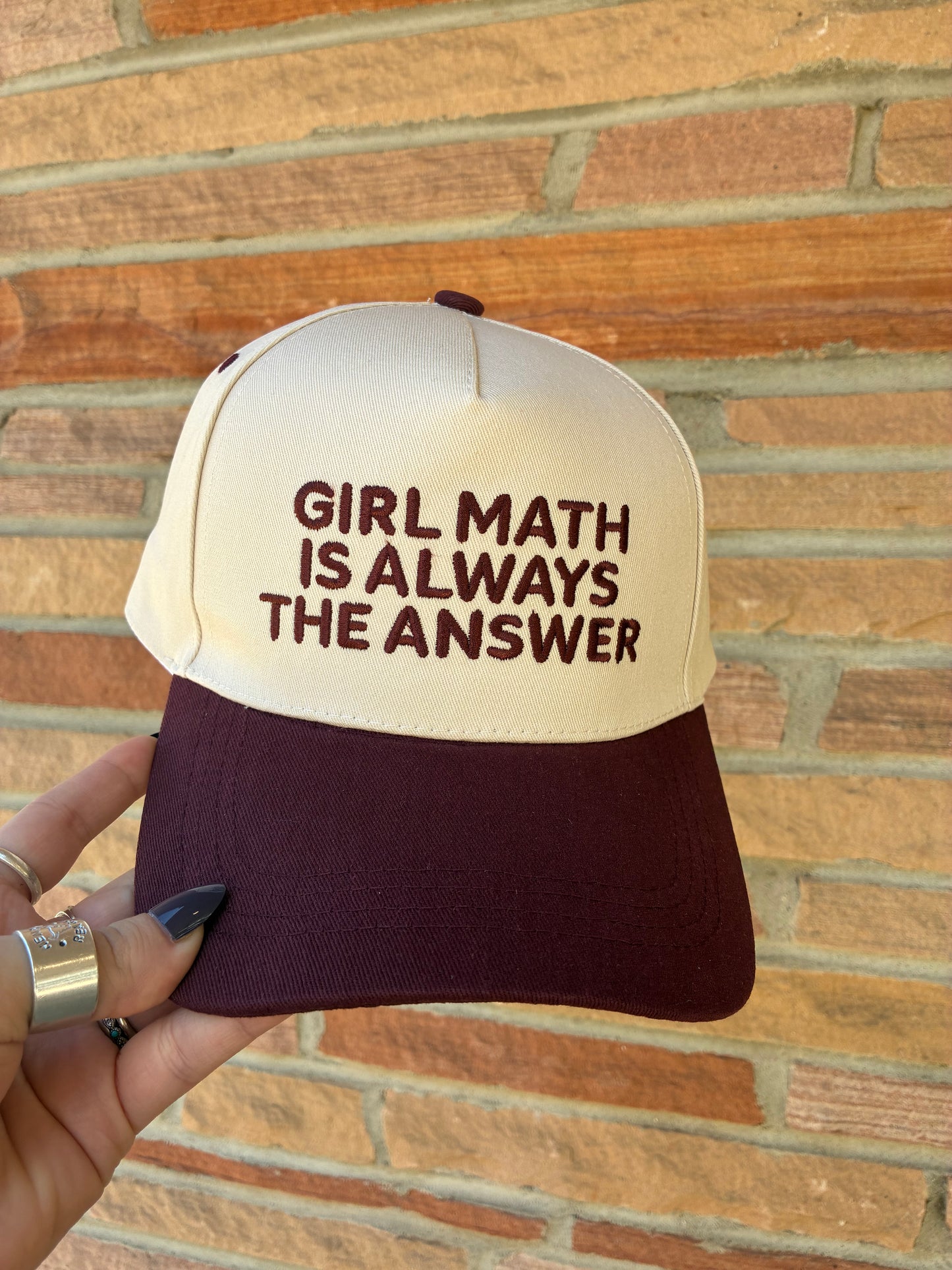 Girl Math Is Always the Answer Two Tone Snapback Hat