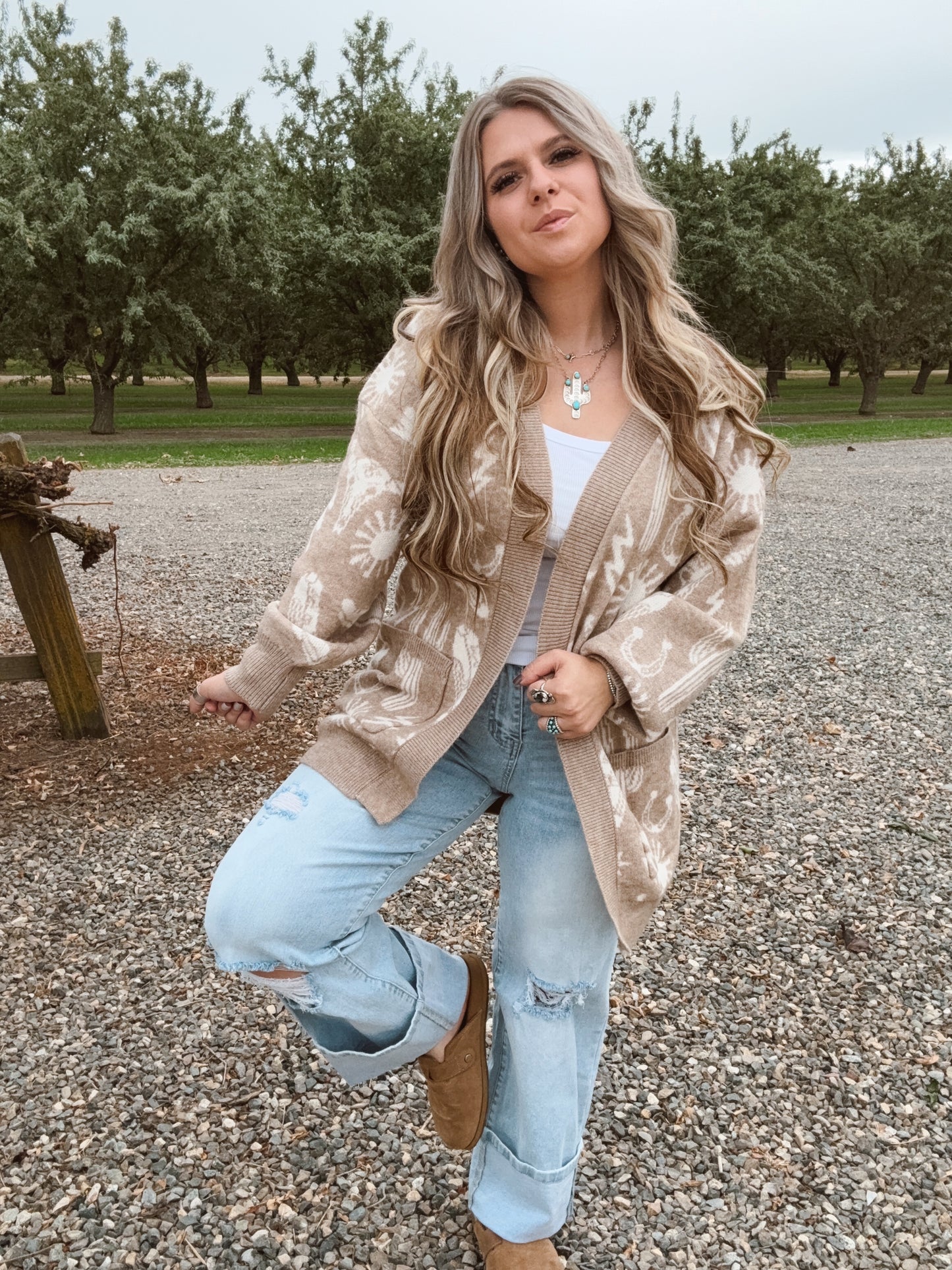 Western Graphic Cardigan
