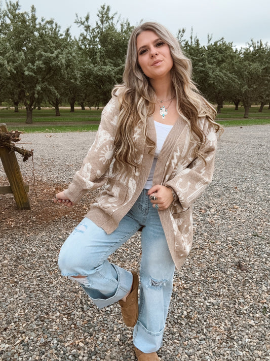 Western Graphic Cardigan