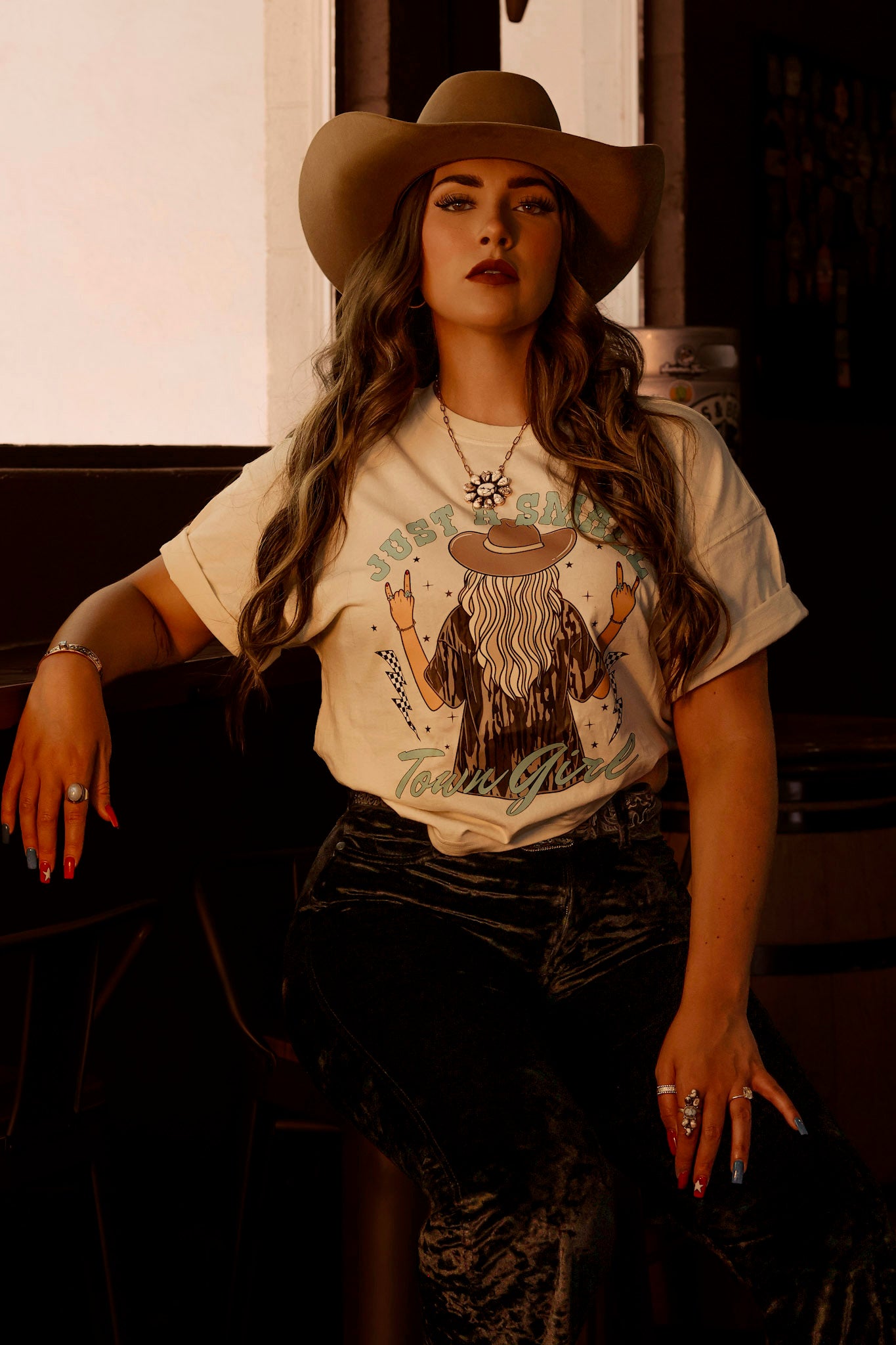 Just a Small Town Girl Relaxed Long Crop Top