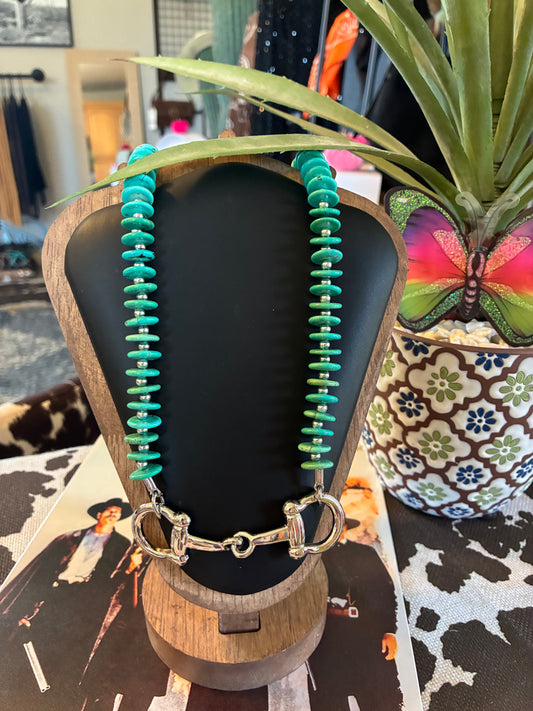 Faux turquoise Bit Necklace