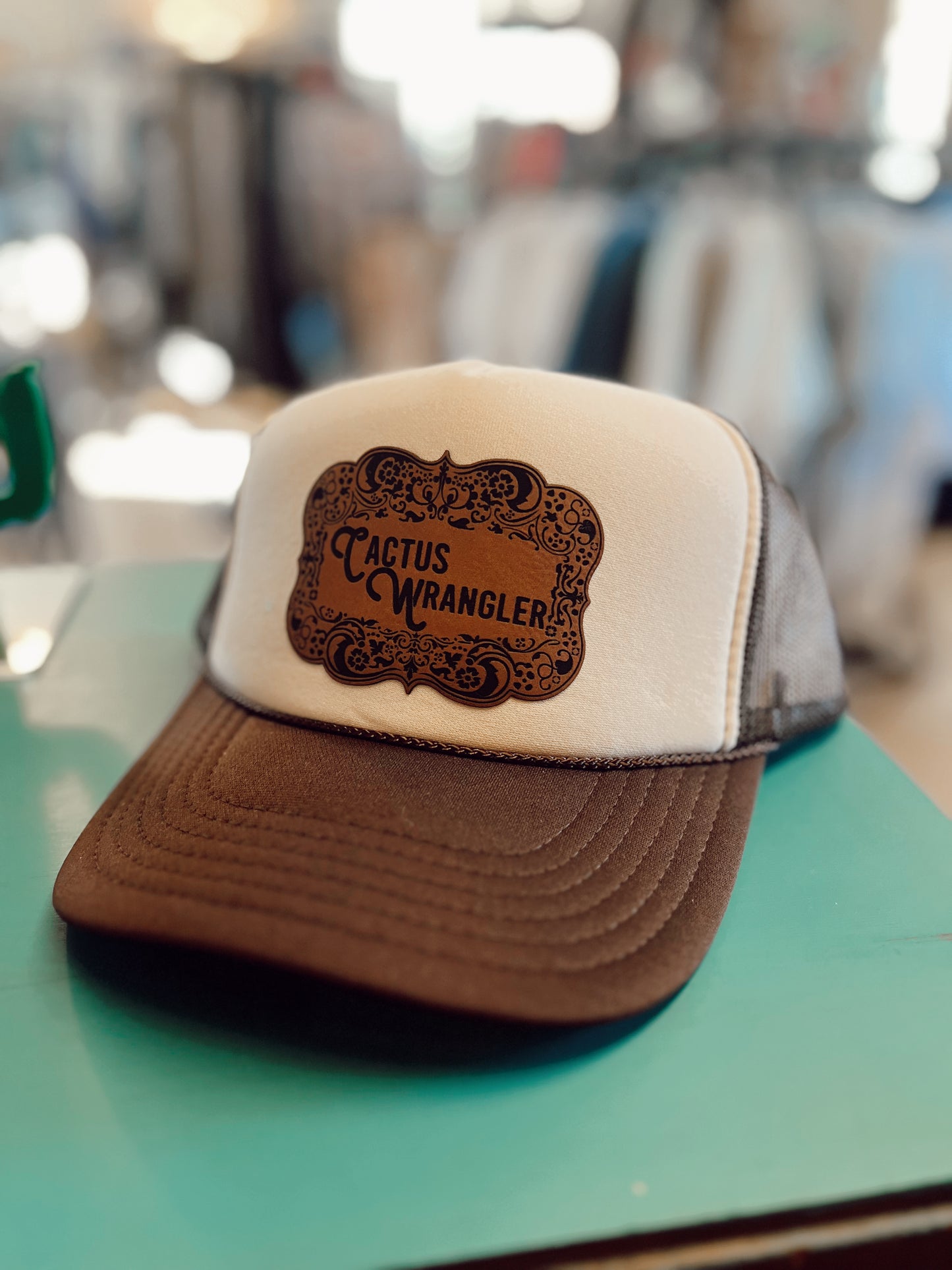 CW Buckle Hat (Brown/Tan) Trucker Hat