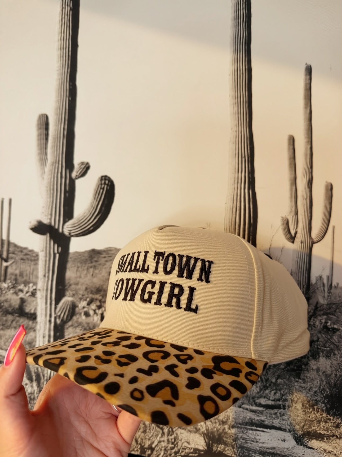 Small town cowgirl trucker hat