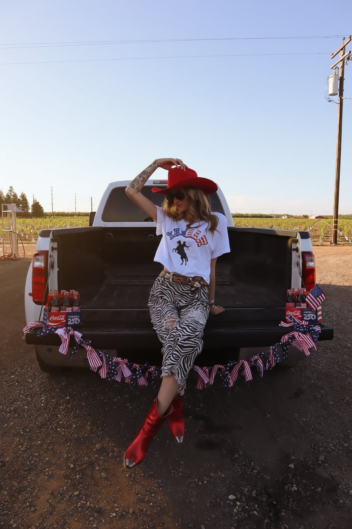 Yeehaw American Cowboy Crop Tee