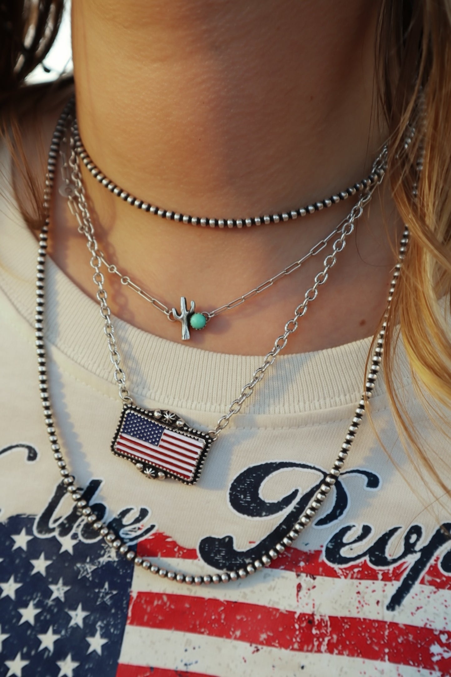 We The People Flag Necklace